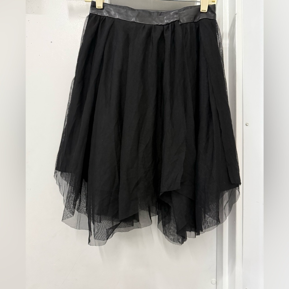 Zara Black Layered Tulle Midi Skirt